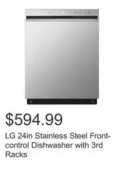 Costco LG 24in Stainless Steel Front-control Dishwasher with 3rd Racks offer