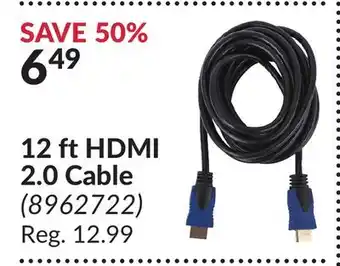 Princess Auto 12 ft HDMI 2.0 Cable offer