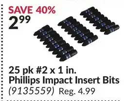 Princess Auto 25 pk #2 x 1 in. Phillips Impact Insert Bits offer