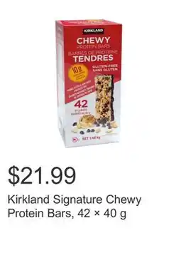 Costco Kirkland Signature Chewy Protein Bars, 42 × 40 g offer