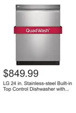 Costco LG 24 in. Stainless-steel Built-in Top Control Dishwasher with Adjustable Third-level Rack offer