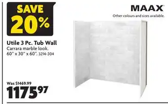 Home Hardware Utile 3 Pc. Tub Wall offer