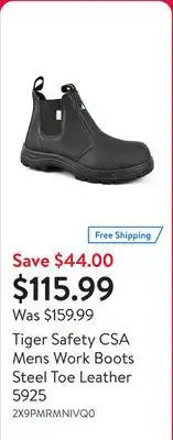 Walmart Tiger Safety CSA Mens Work Boots Steel Toe Leather 5925 offer