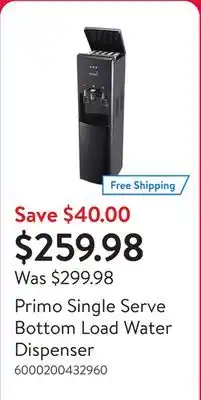 Walmart Primo Single Serve Bottom Load Water Dispenser offer