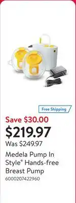 Walmart Medela Pump In Style Hands-free Breast Pump offer