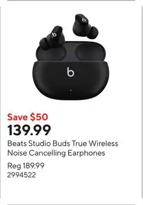 Staples Beats Studio Buds True Wireless Noise Cancelling Earphones offer