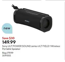 Staples Sony ULT POWER SOUND series ULT FIELD 1 Wireless Portable Speaker offer