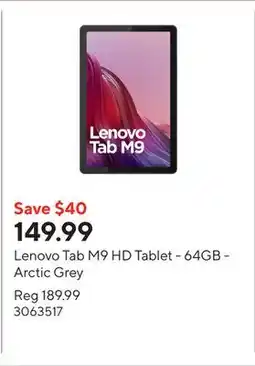 Staples Lenovo Tab M9 HD Tablet - 64GB - Arctic Grey offer