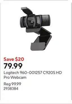 Staples Logitech 960-001257 C920S HD Pro Webcam offer