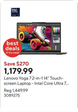 Staples Lenovo Yoga 7 2-in-1 14 Touchscreen Laptop - Intel Core Ultra 7 155U - 512GB SSD - 16GB RAM - Win 11 offer