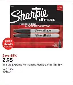 Staples Sharpie Extreme Permanent Markers, Fine Tip, 2pk offer