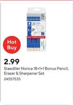 Staples Staedtler Norica 18+1+1 Bonus Pencil, Eraser & Sharpener Set offer