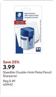 Staples Staedtler Double-Hole Metal Pencil Sharpener offer