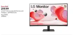 Staples LG 32 FHD Curved LED Monitor with FreeSync - 32MR50CS-B offer