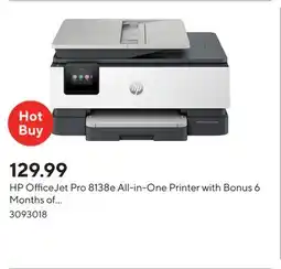 Staples HP OfficeJet Pro 8138e All-in-One Printer with Bonus 6 Months of Instant Ink with HP+ offer