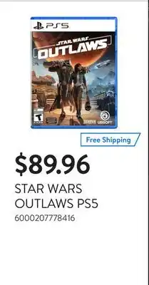 Walmart STAR WARS OUTLAWS PS5 offer
