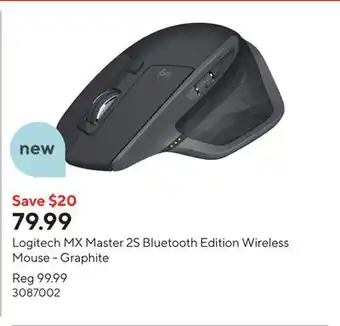 Staples Logitech MX Master 2S Bluetooth Edition Wireless Mouse - Graphite offer
