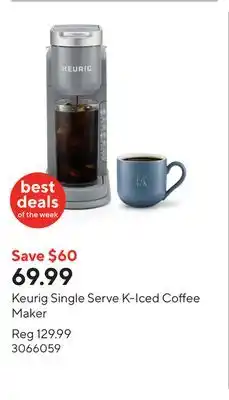 Staples Keurig Single Serve K-Iced Coffee Maker offer