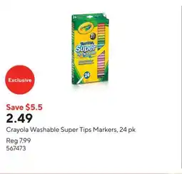 Staples Crayola Washable Super Tips Markers, 24 pk offer