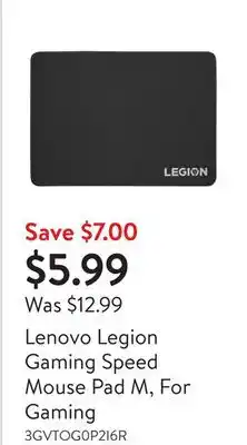 Walmart Lenovo Legion Gaming Speed Mouse Pad M, For Gaming offer