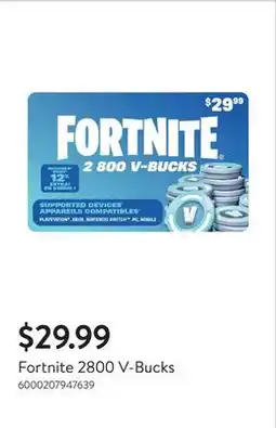 Walmart Fortnite 2800 V-Bucks offer