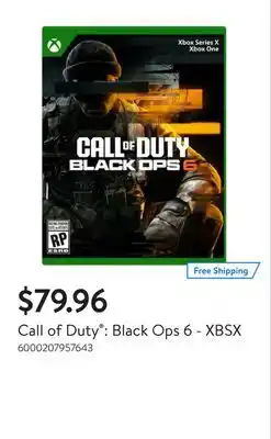Walmart Call of Duty : Black Ops 6 - XBSX offer
