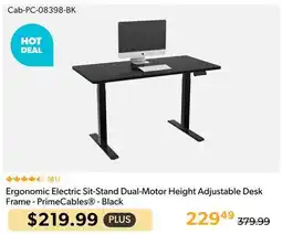Shopper+ Ergonomic Electric Sit-Stand Dual-Motor Height Adjustable Desk Frame - PrimeCables - Black offer
