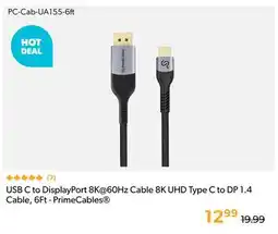 Shopper+ USB C to DisplayPort 8K@60Hz Cable 8K UHD Type C to DP 1.4 Cable, 6Ft - PrimeCables offer