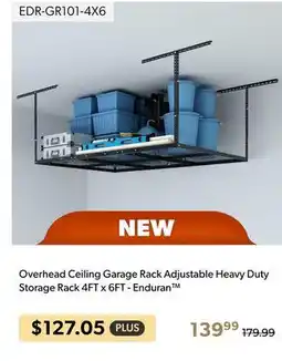 Shopper+ Overhead Ceiling Garage Rack Adjustable Heavy Duty Storage Rack 4FT x 6FT - Enduran offer