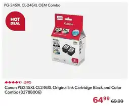 Shopper+ Canon PG245XL CL246XL Original Ink Cartridge Black and Color Combo (8278B006) offer