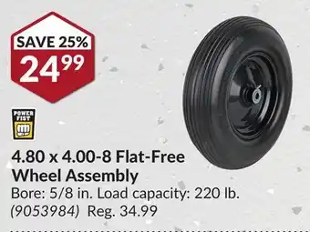Princess Auto 4.80 x 4.00-8 Flat-Free Wheel Assembly offer