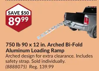 Princess Auto 90 x 12 in. Arched Bi-Fold Aluminum Loading Ramp offer