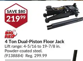 Princess Auto 4 Ton Dual-Piston Floor Jack offer