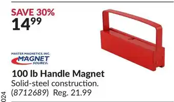 Princess Auto 100 lb Handle Magnet offer