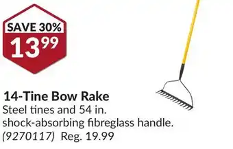 Princess Auto 14-Tine Bow Rake offer