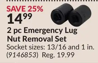 Princess Auto 2 pc Emergency Lug Nut Removal Set offer