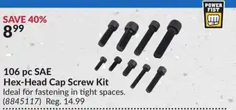 Princess Auto 106 pc SAE Hex-Head Cap Screw Kit offer