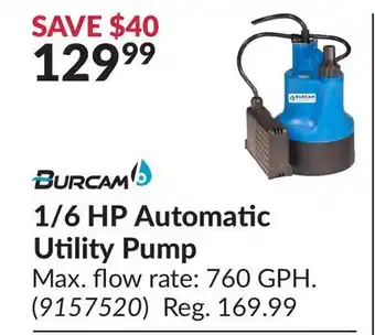 Princess Auto 1/6 HP Automatic Utility Pump offer