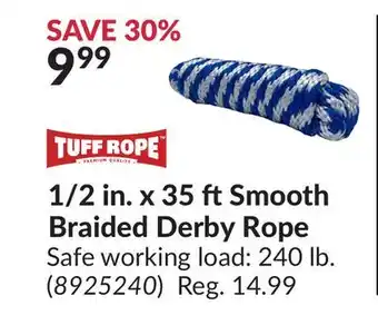 Princess Auto 1/2 in. x 35 ftSmooth Braided Derby Rope offer