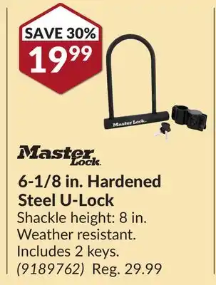 Princess Auto 6-1/8 in. Hardened Steel U-Lock Shackle offer