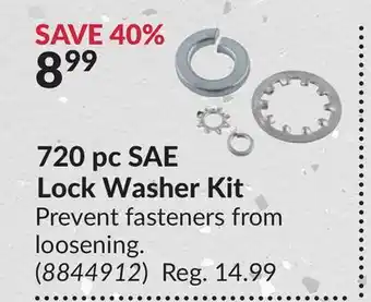 Princess Auto 720 pc SAE Lock Washer Kit offer