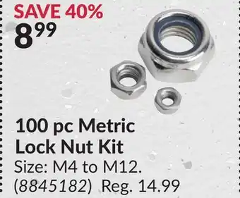 Princess Auto 100 pc Metric Lock Nut Kit offer