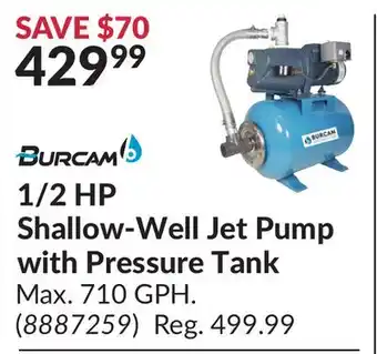 Princess Auto 1/2 HP Shallow-Well Jet Pump with Pressure Tank offer