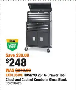 Home Depot EXCLUSIVE HUSKY 26 6-Drawer Tool Chest and Cabinet Combo in Gloss Black offer