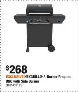 Home Depot EXCLUSIVE NEXGRILL 3-Burner Propane BBQ with Side Burner offer