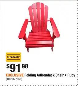 Home Depot EXCLUSIVE Folding Adirondack Chair • Ruby offer