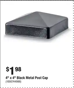 Home Depot 4 x 4 Black Metal Post Cap offer