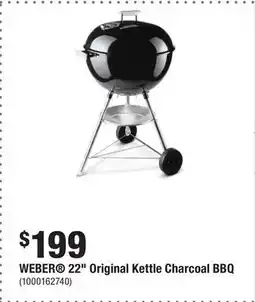 Home Depot WEBER 22 Original Kettle Charcoal BBQ offer