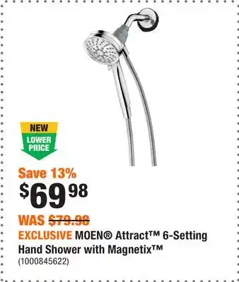 Home Depot EXCLUSIVE MOEN Attract 6-Setting Hand Shower with Magnetix offer