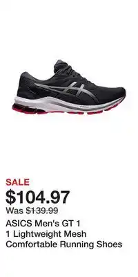 Sport Chek ASICS Men's GT 1 1 Lightweight Mesh Comfortable Running Shoes offer